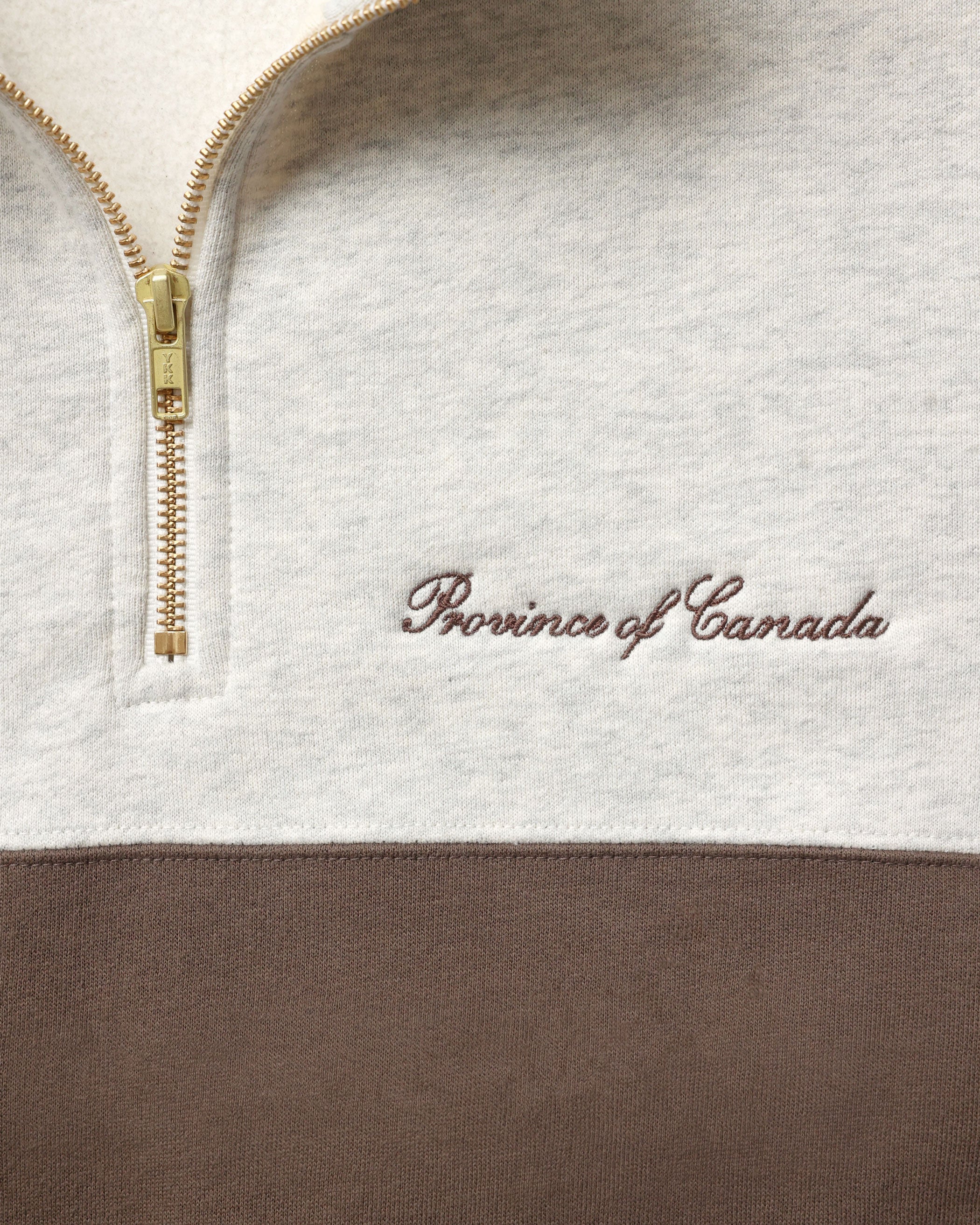 Made in Canada Club Cotton Fleece Half Zip Chestnut Unisex - Province of Canada