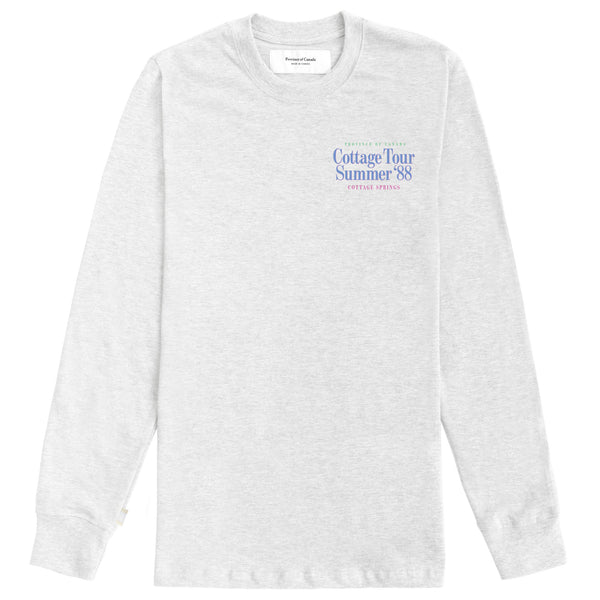 Made in Canada 100% Organic Cotton Cottage Tour Long Sleeve Tee Cloud - Unisex - Province of Canada
