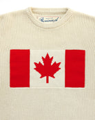 Made Knit in Canada 100% Cotton Canada Flag Cotton Knit Sweater Cream - Unisex - Province of Canada