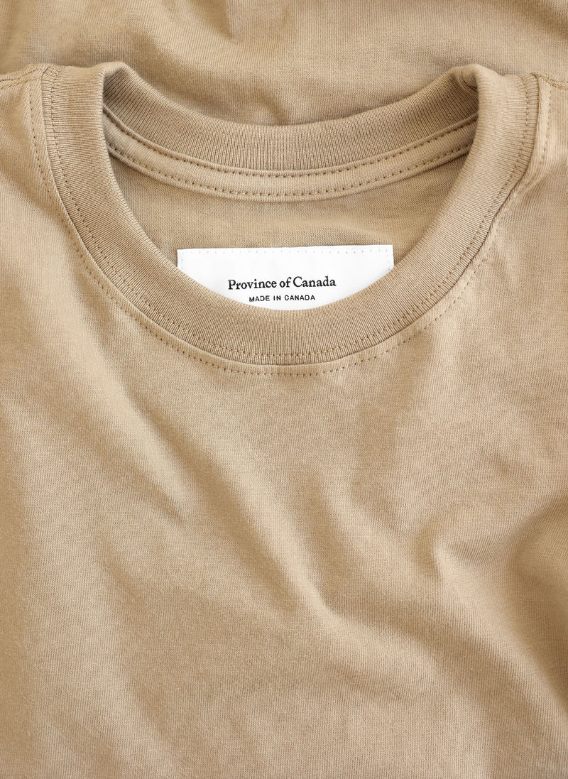 Made in Canada Monday Long Sleeve Crop Top Dune Khaki - Province of Canada