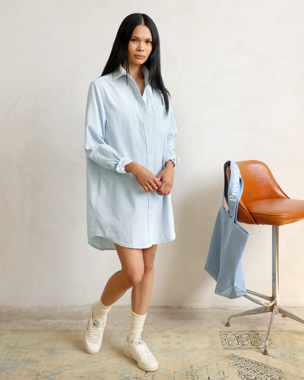 Made in Canada Light Wash Bleached Denim Jean Dress - Province of Canada