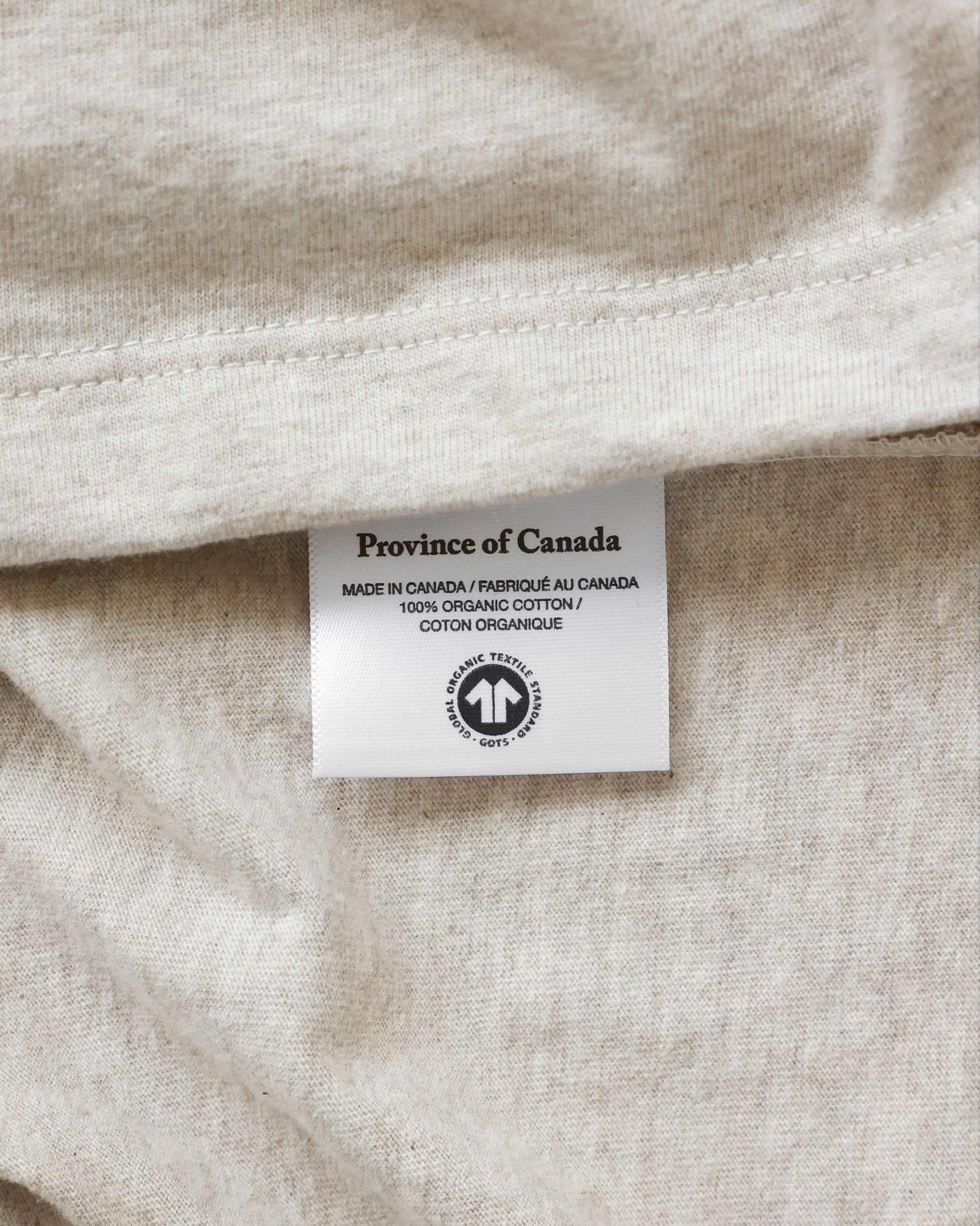 100% Cotton Made in Canada Monday Long Sleeve Crop Top Oatmeal - Province of Canada