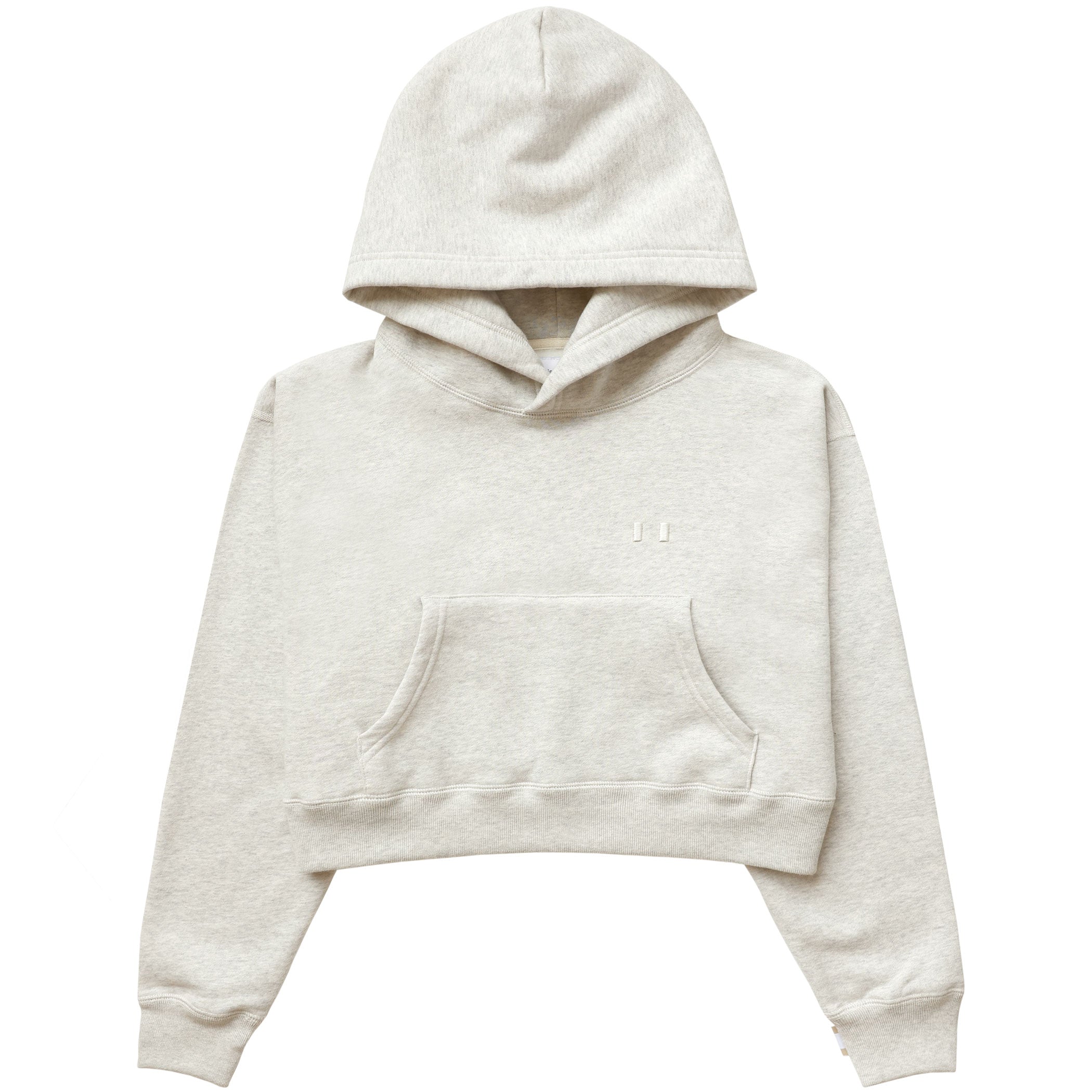 Made in Canada Fleece Flag Fleece Crop Hoodie Eggshell Province of Canada