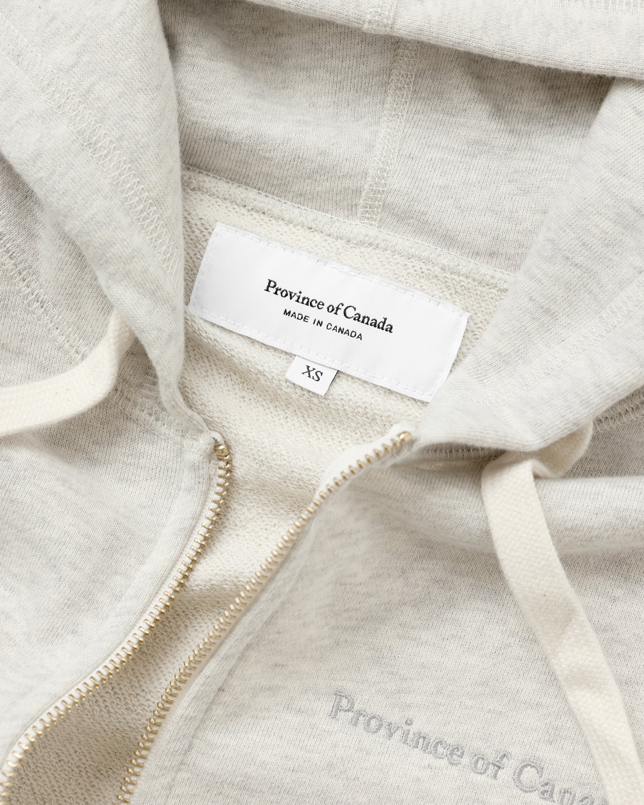 Made in Canada 100% Cotton French Terry Zip Hoodie Eggshell - Unisex - Province of Canada 