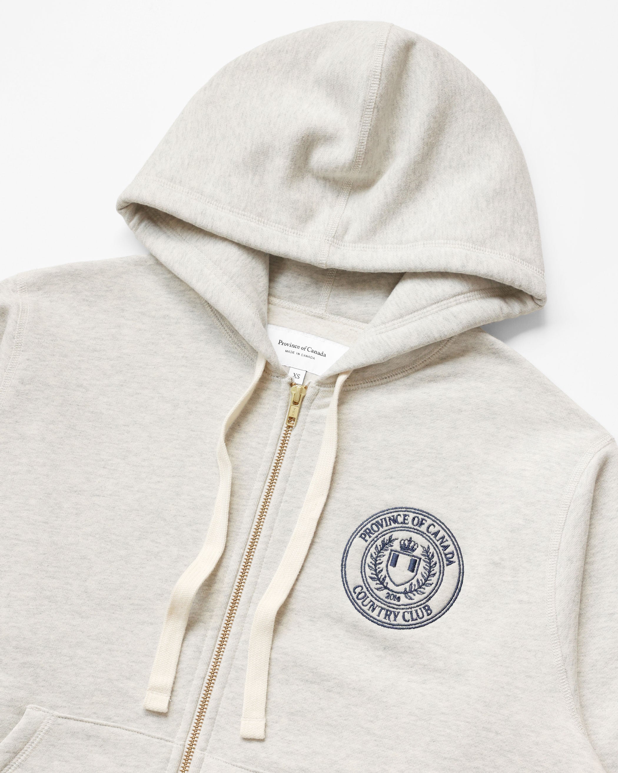 Made in Canada Country Club Fleece Zip Hoodie Eggshell - Unisex - Province of Canada