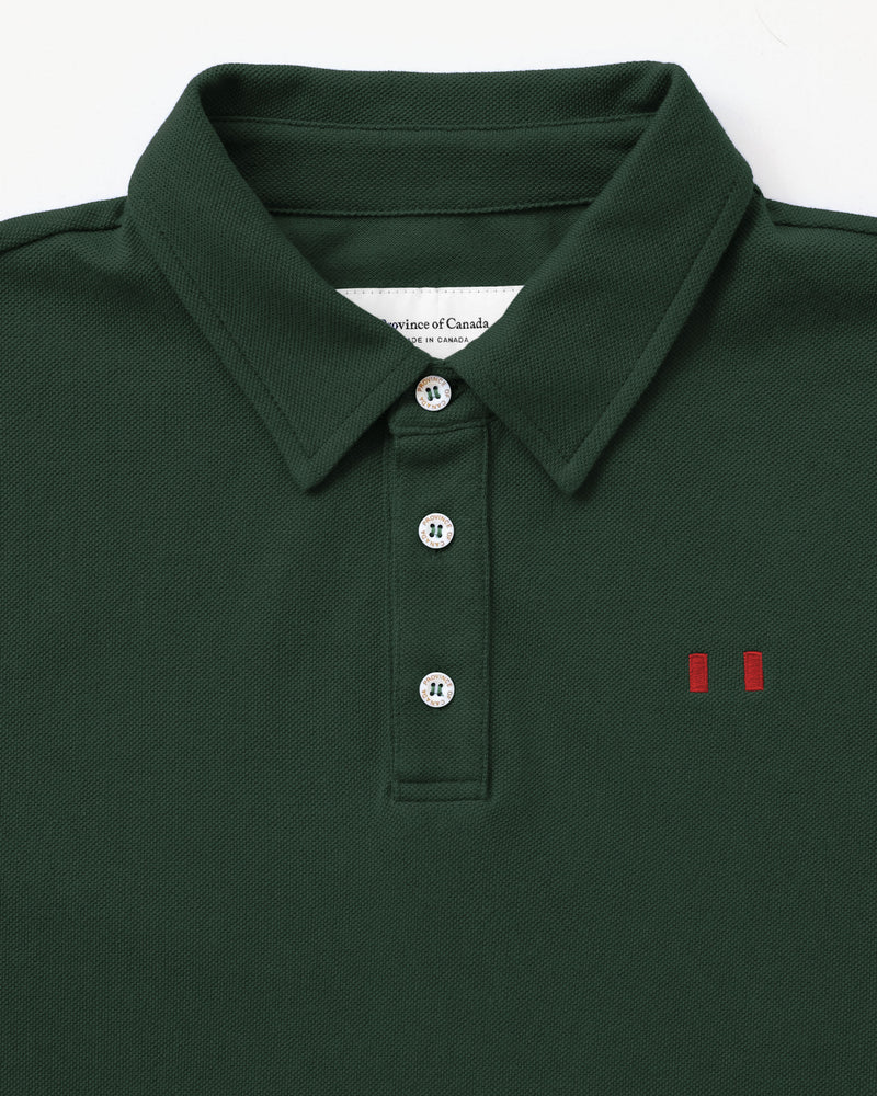 Made in Canada Flag Polo Shirt Evergreen Unisex - Province of Canada