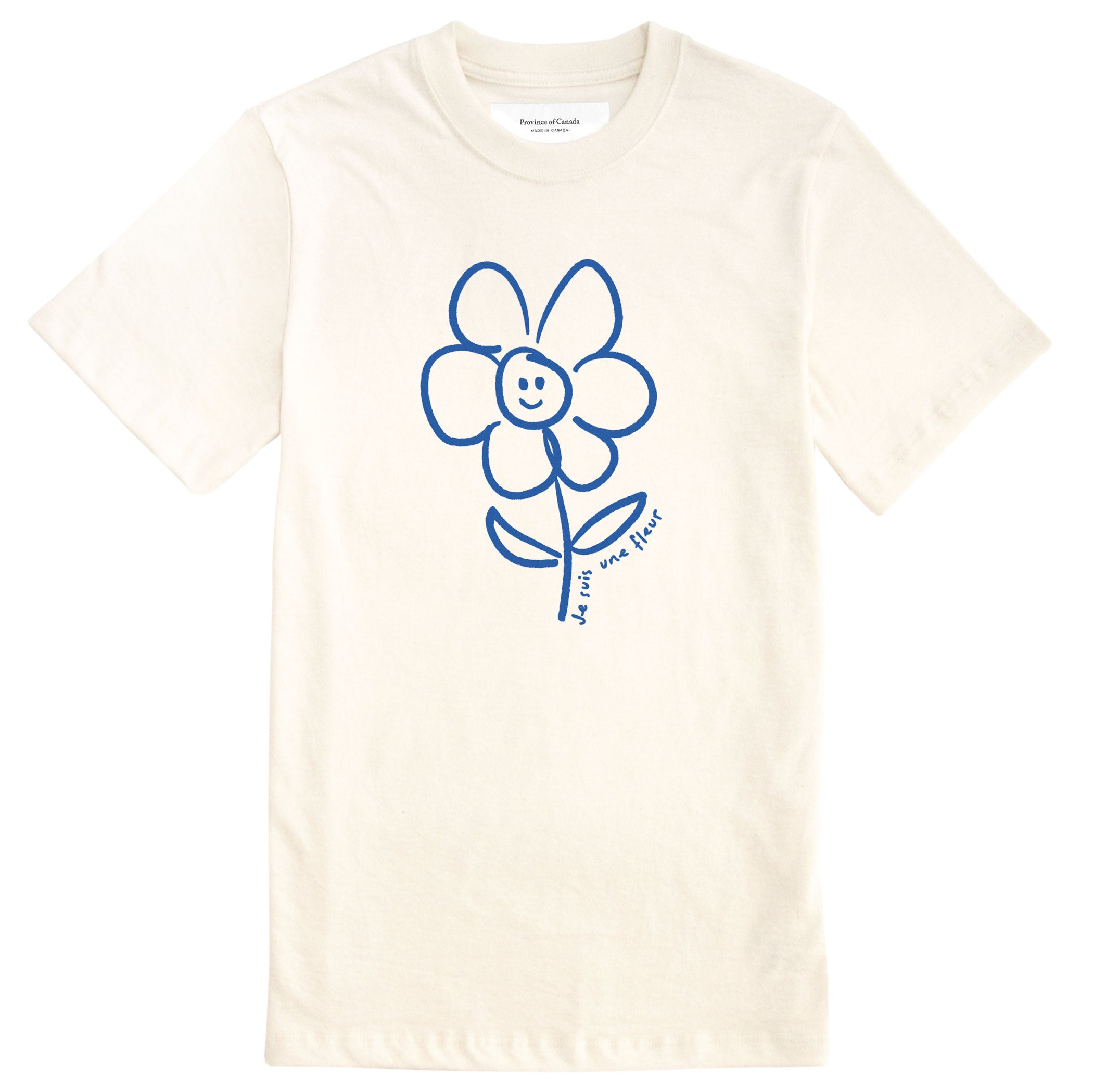 Made in Canada 100% Organic Cotton Fleur Tee Natural - Unisex - Province of Canada