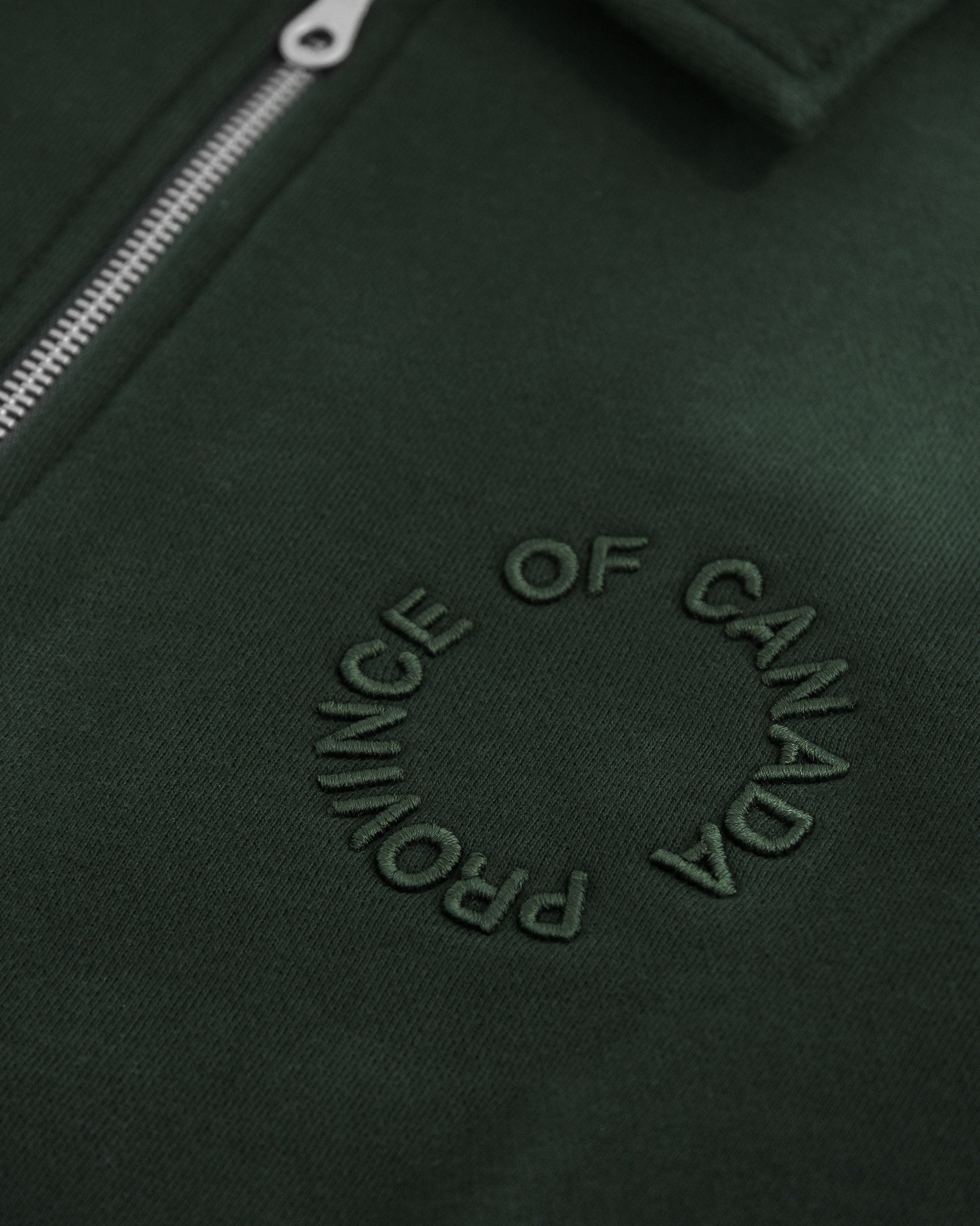 Province of Canada - Half Zip Fleece Sweatshirt Forest Unisex - Made in Canada