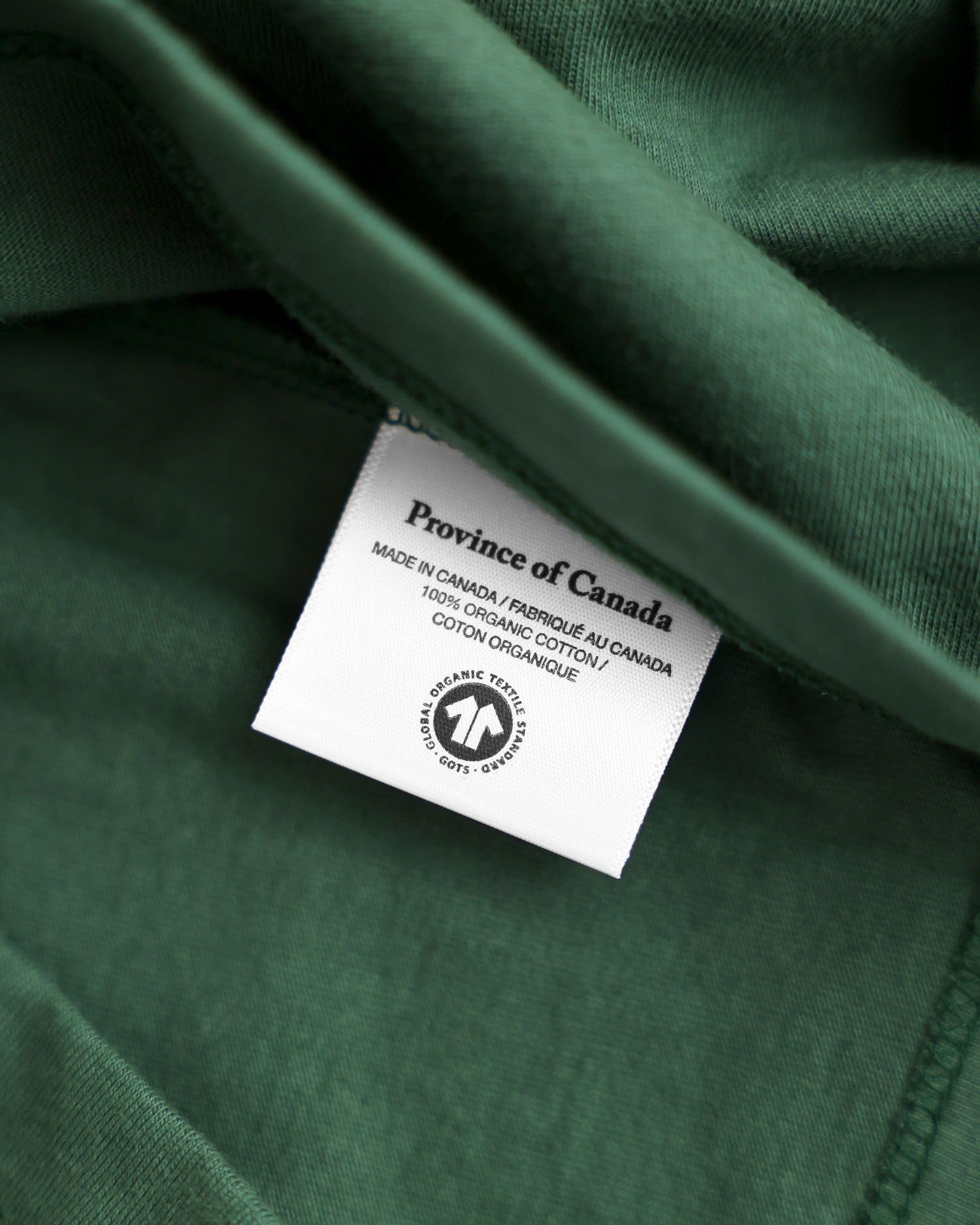 Made in Canada 100% Organic Cotton Monday Long Sleeve Crop Top Forest Green - Province of Canada