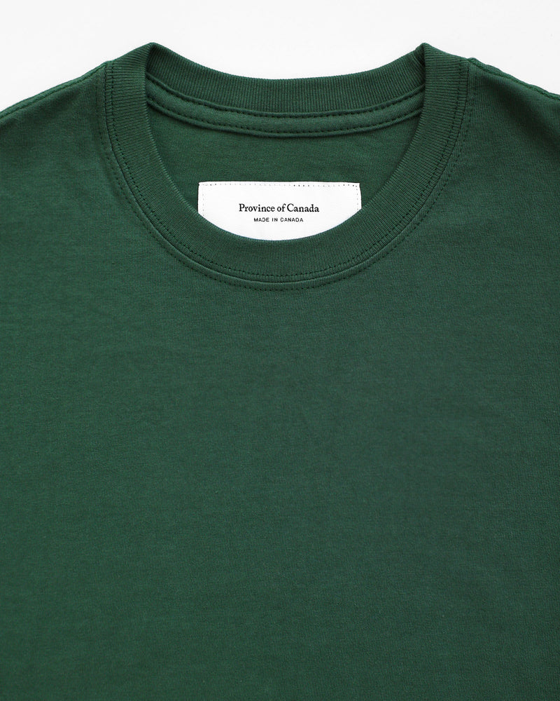  Made in Canada 100% Organic Cotton Monday Long Sleeve Tee T-Shirt Forest Green - Province of Canada