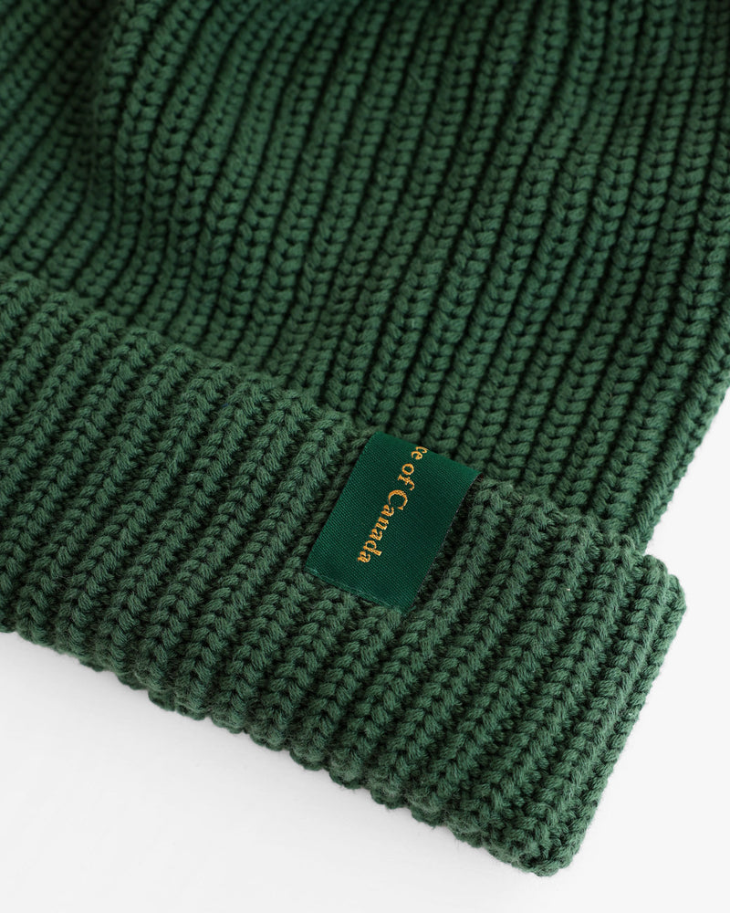 Made in Canada 100% Cotton Knit Toque Beanie Forest - Province of Canada