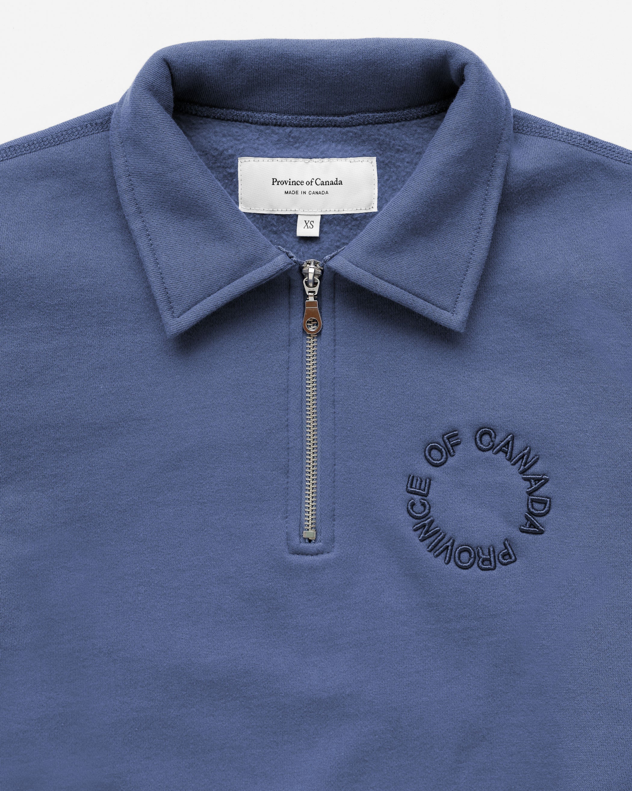 Made in Canada Half Zip Fleece Sweatshirt French Blue - Unisex - Province of Canada