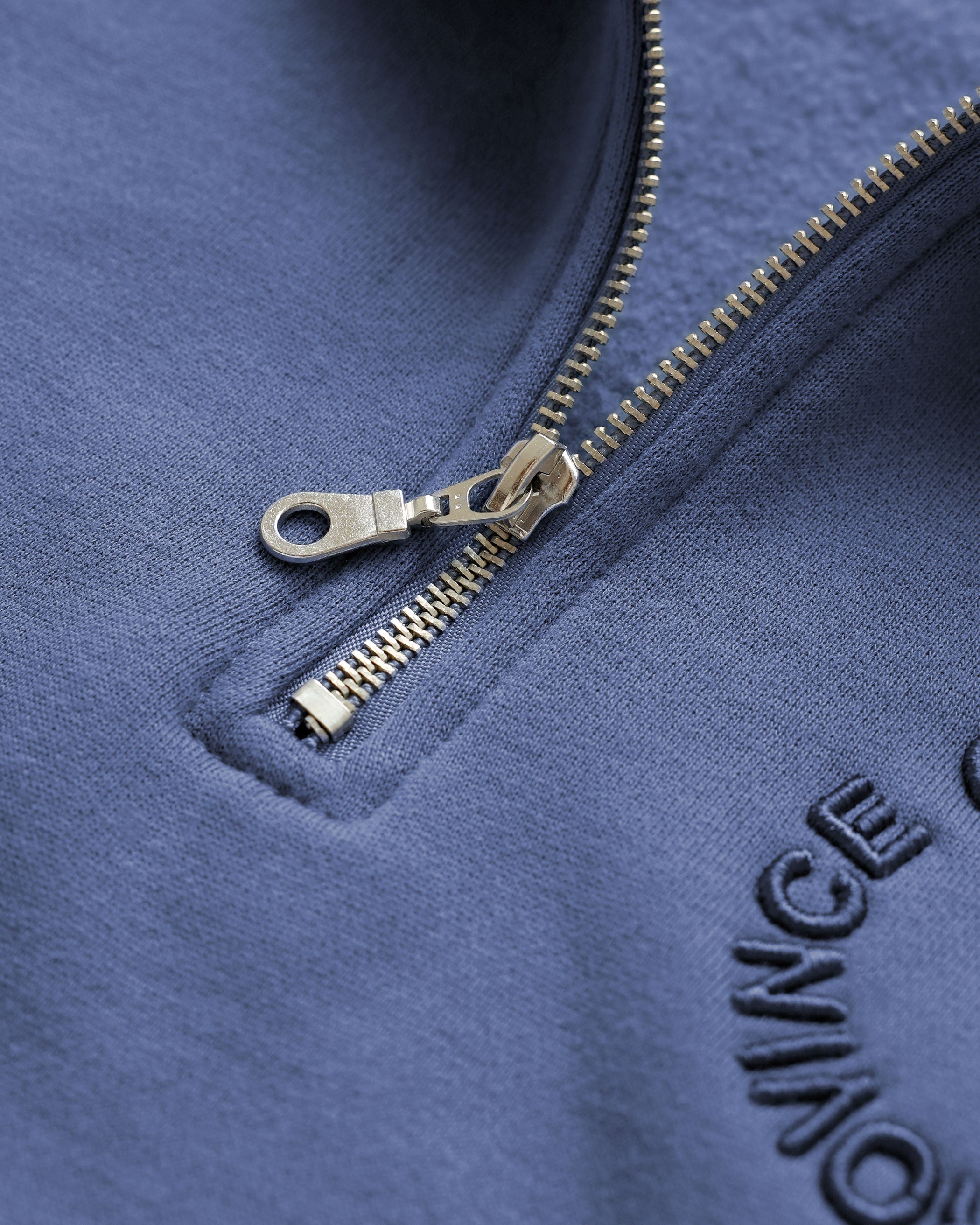 Made in Canada Half Zip Fleece Sweatshirt French Blue - Unisex - Province of Canada