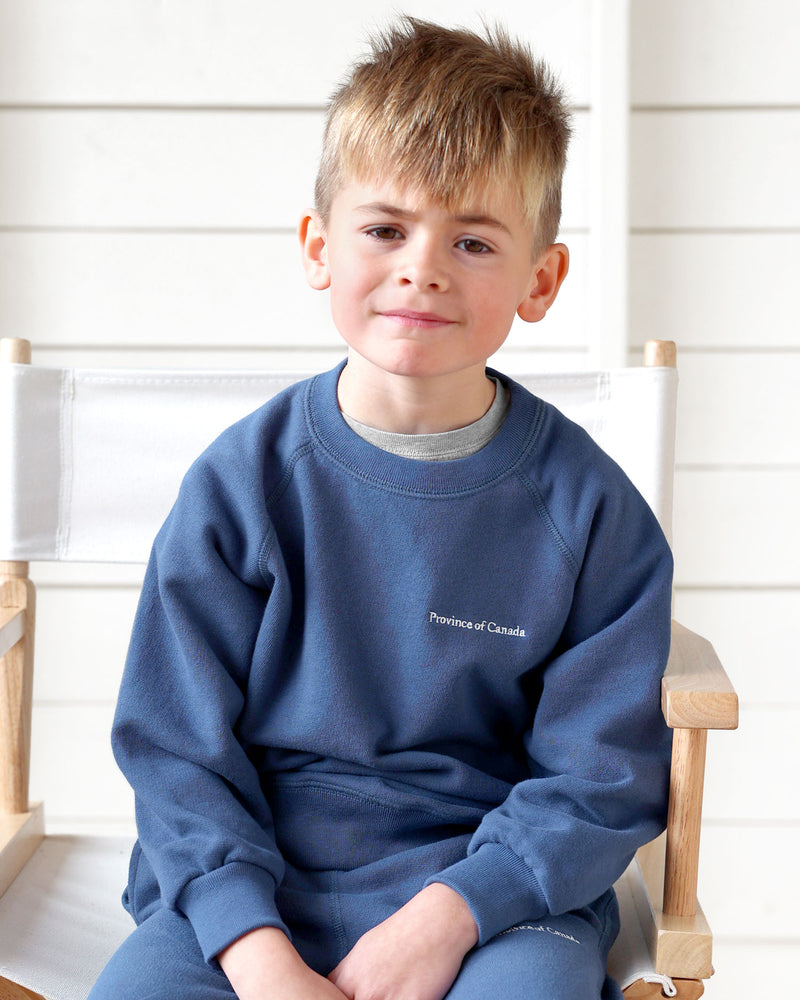 Made in Canada 100% Cotton Kids French Terry Sweatshirt French Blue - Unisex