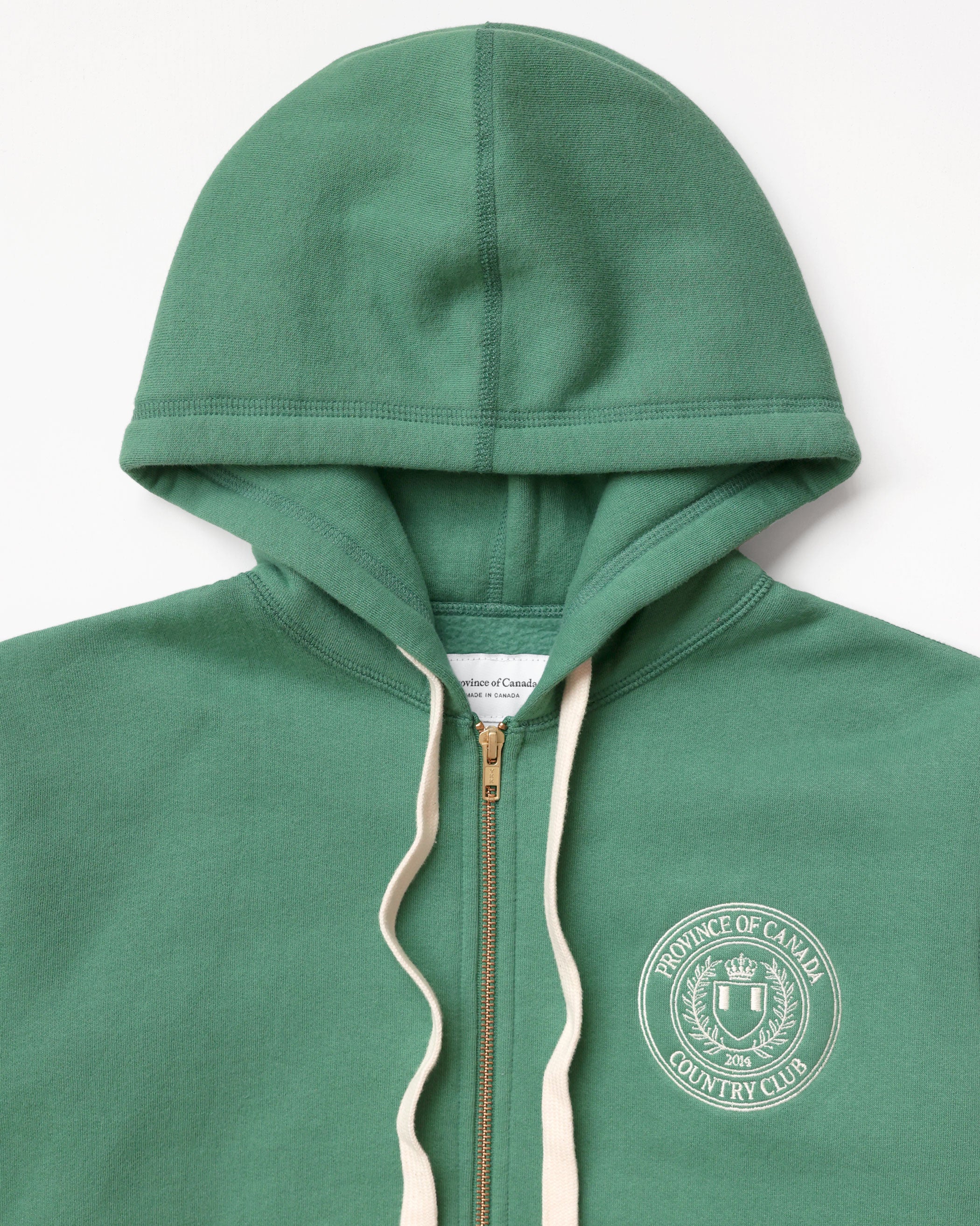 Made in Canada Country Club Fleece Zip Hoodie Green - Unisex - Province of Canada