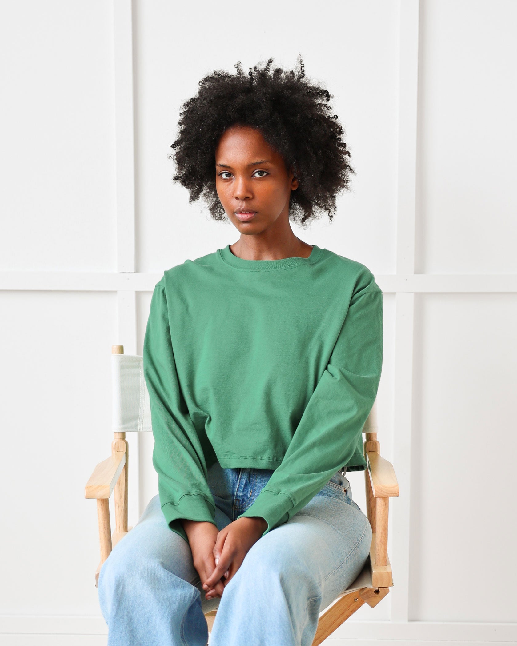 Made in Canada Monday Long Sleeve Crop Top Green - Province of Canada
