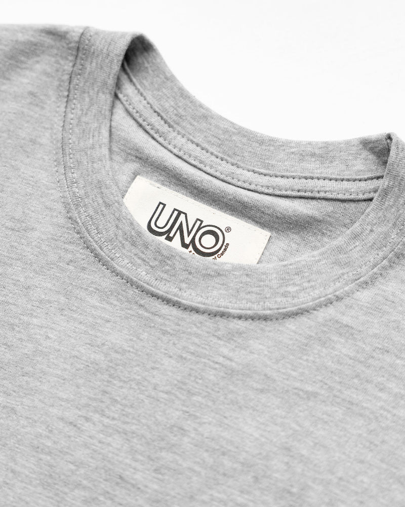 UNO Pocket Long Sleeve Tee Heather Grey Unisex - Made in Canada - Province of Canada