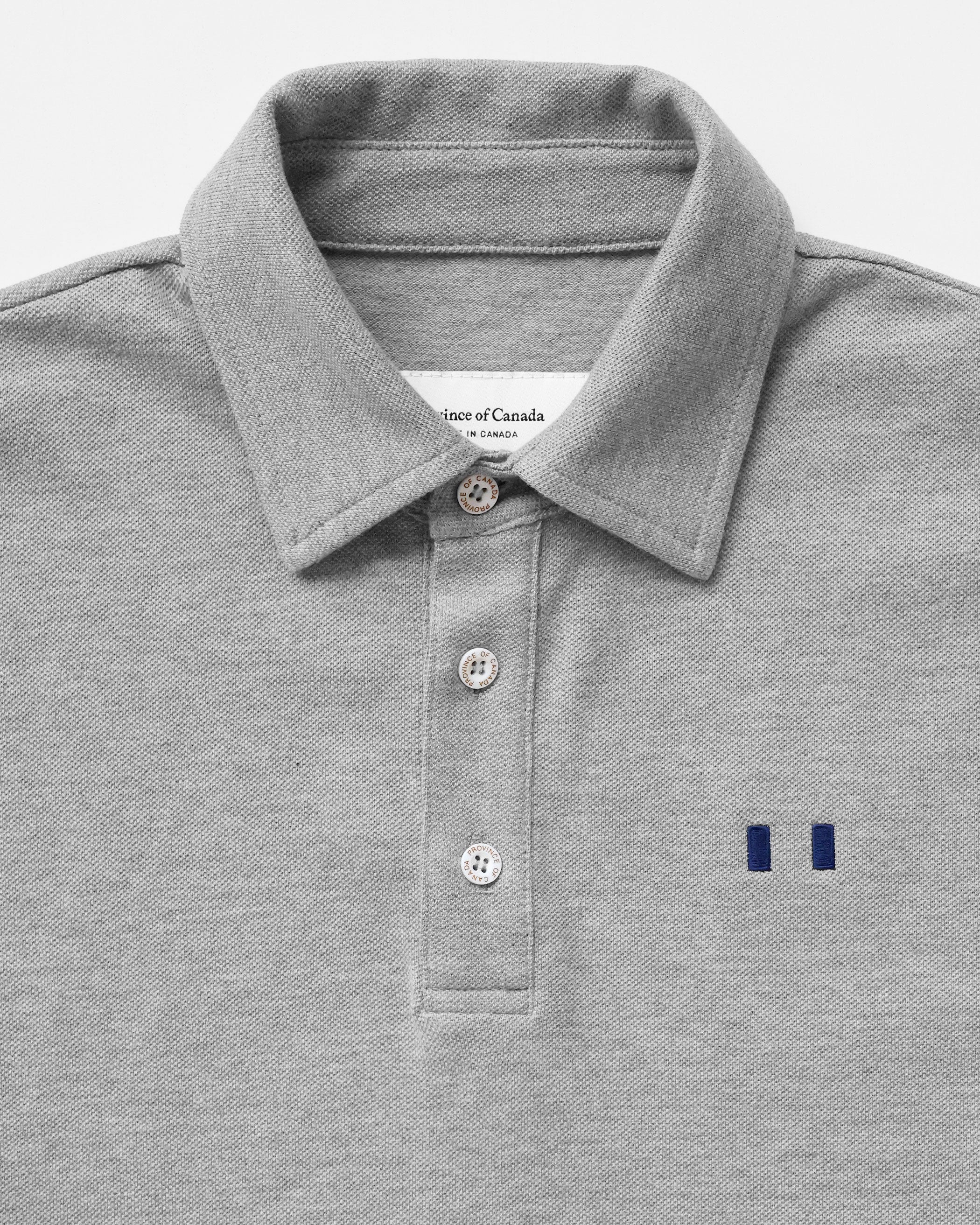 Made in Canada Flag Polo Shirt Heather Grey - Unisex - Province of Canada