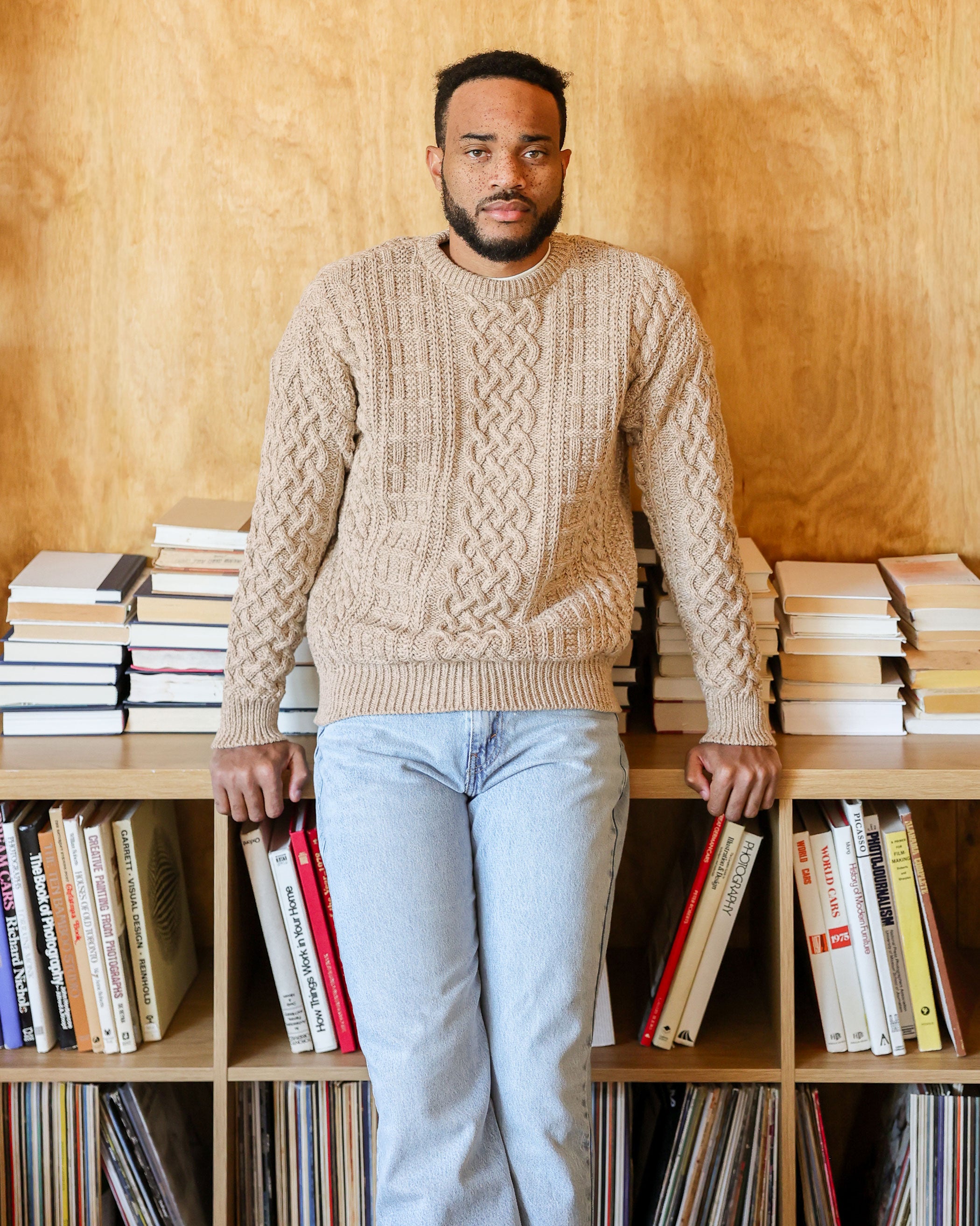 Made in Canada 100% Cotton Ivy Cable Knit Sweater Heather Beige - Unisex - Province of Canada