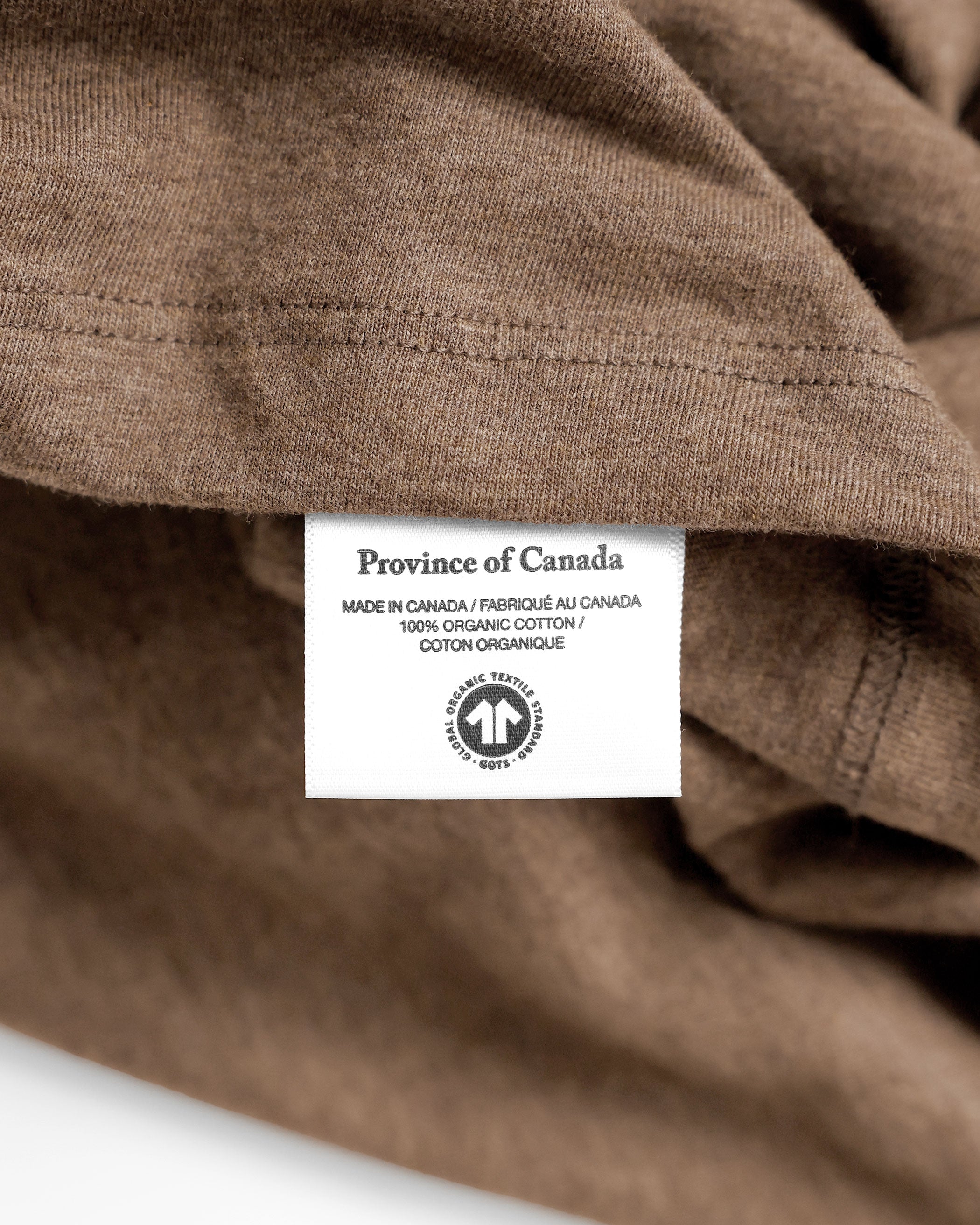 Made in Canada 100% Organic Cotton Monday Tee Heather Brown - Unisex - Province of Canada 