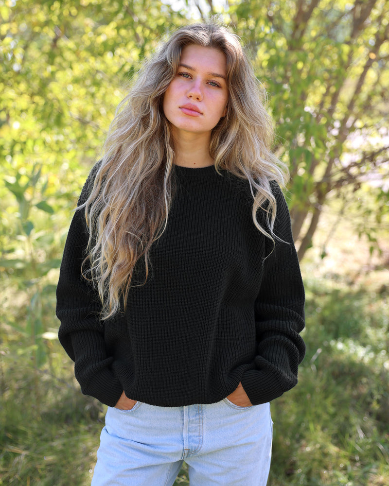 Black sweater top best sale