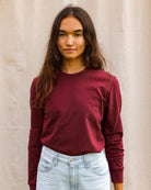 Made in Canada 100% Organic Cotton Long Sleeve Tee Burgundy - Province of Canada