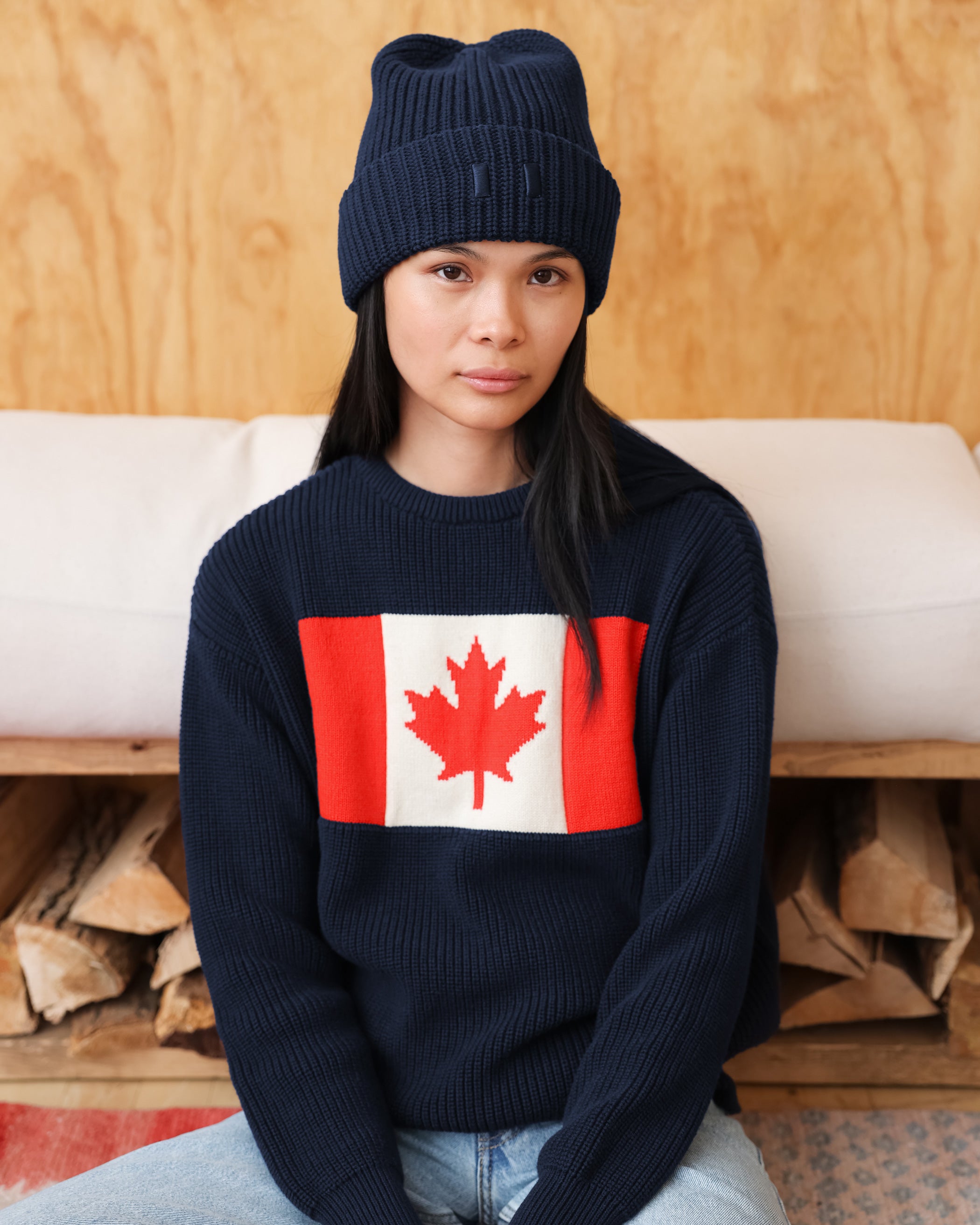 Made in Canada Cotton Canada Flag Cotton Knit Sweater - Unisex - Province of Canada 