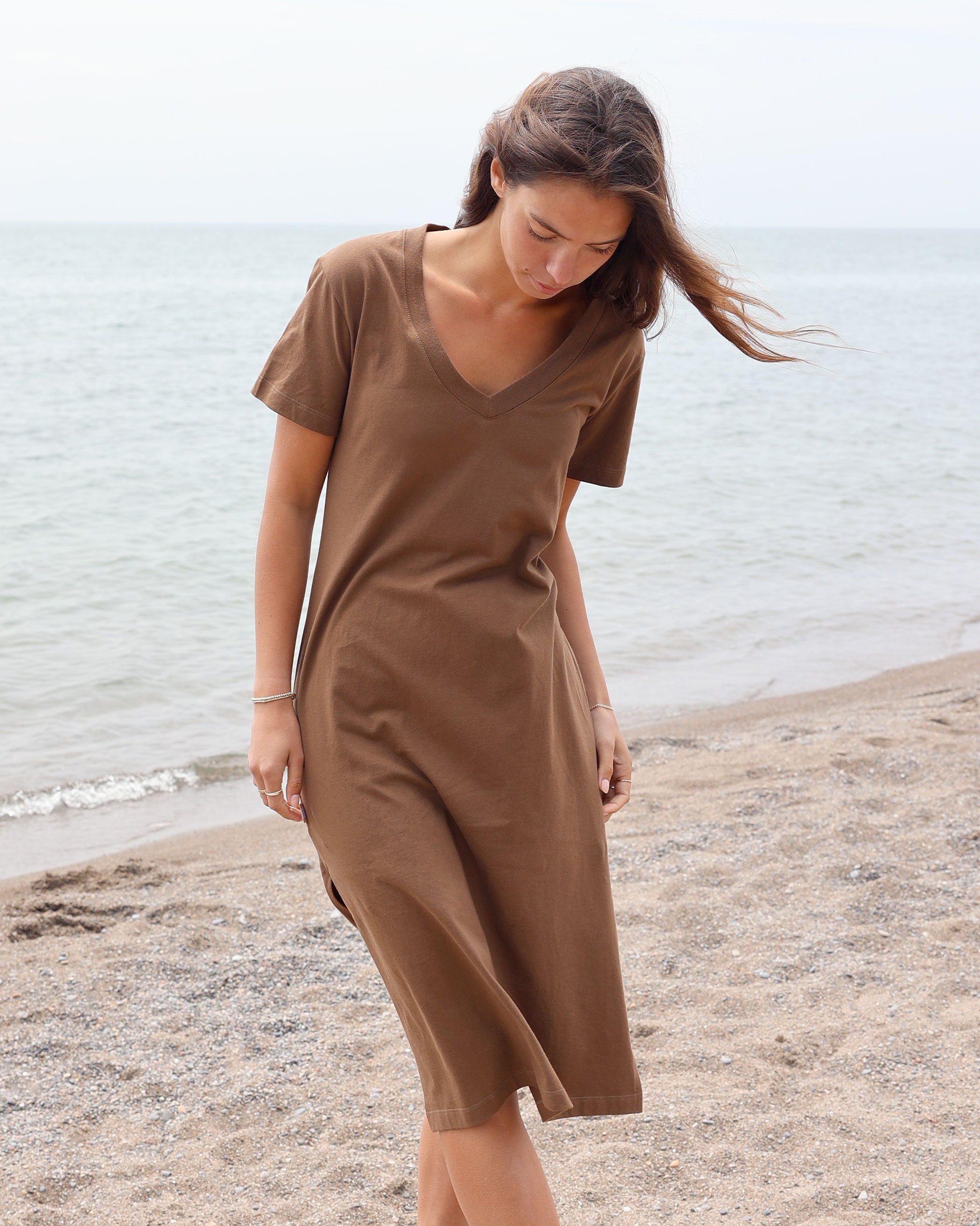 cotton midi t shirt dress