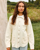 Made in Canada 100% Cotton Reverse Fleece Overshirt Light-Jacket Cream - Unisex - Province of Canada