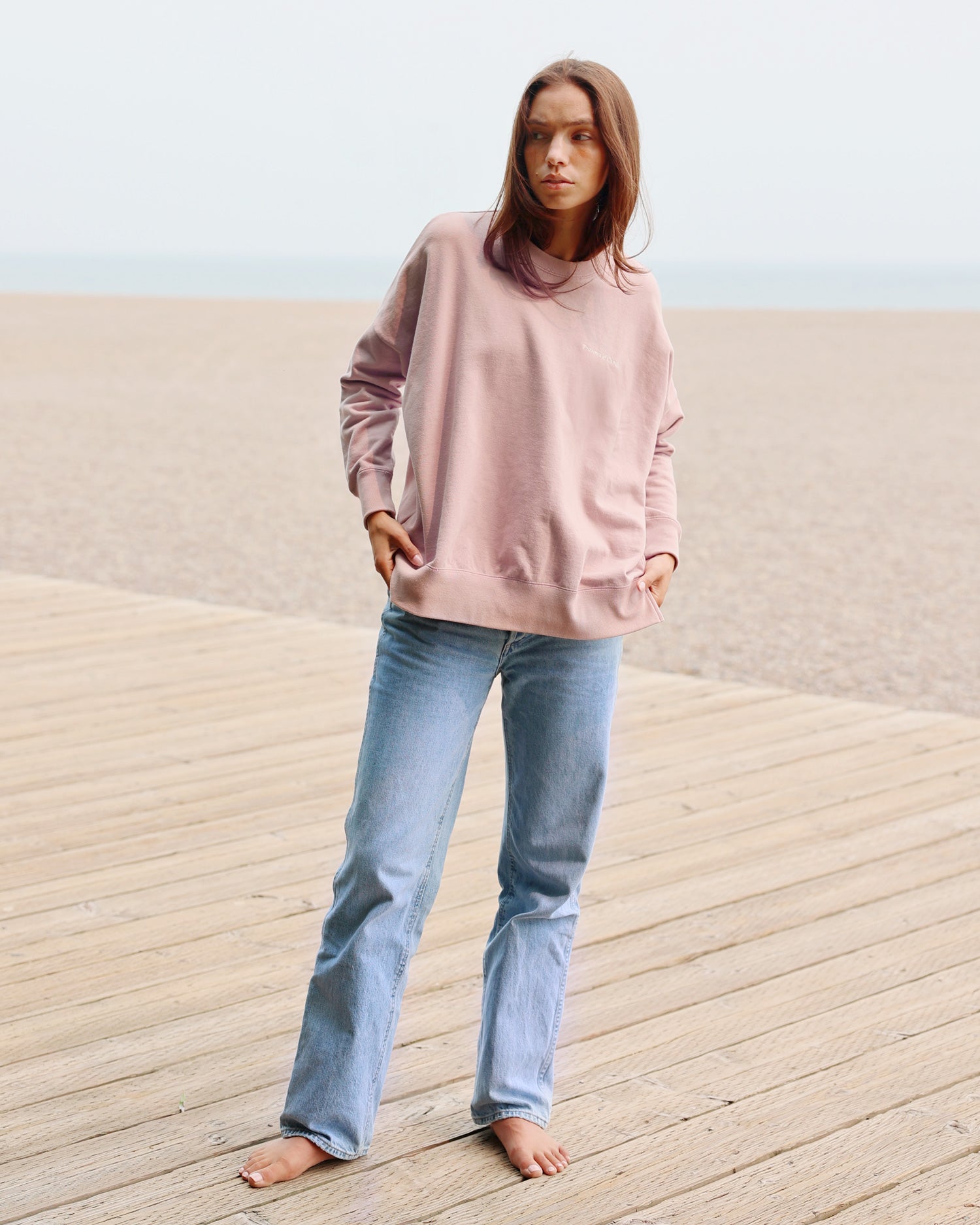 Made in Canada 100% Cotton French Terry Long Sweatshirt Tunic Dusk Pink - Province of Canada