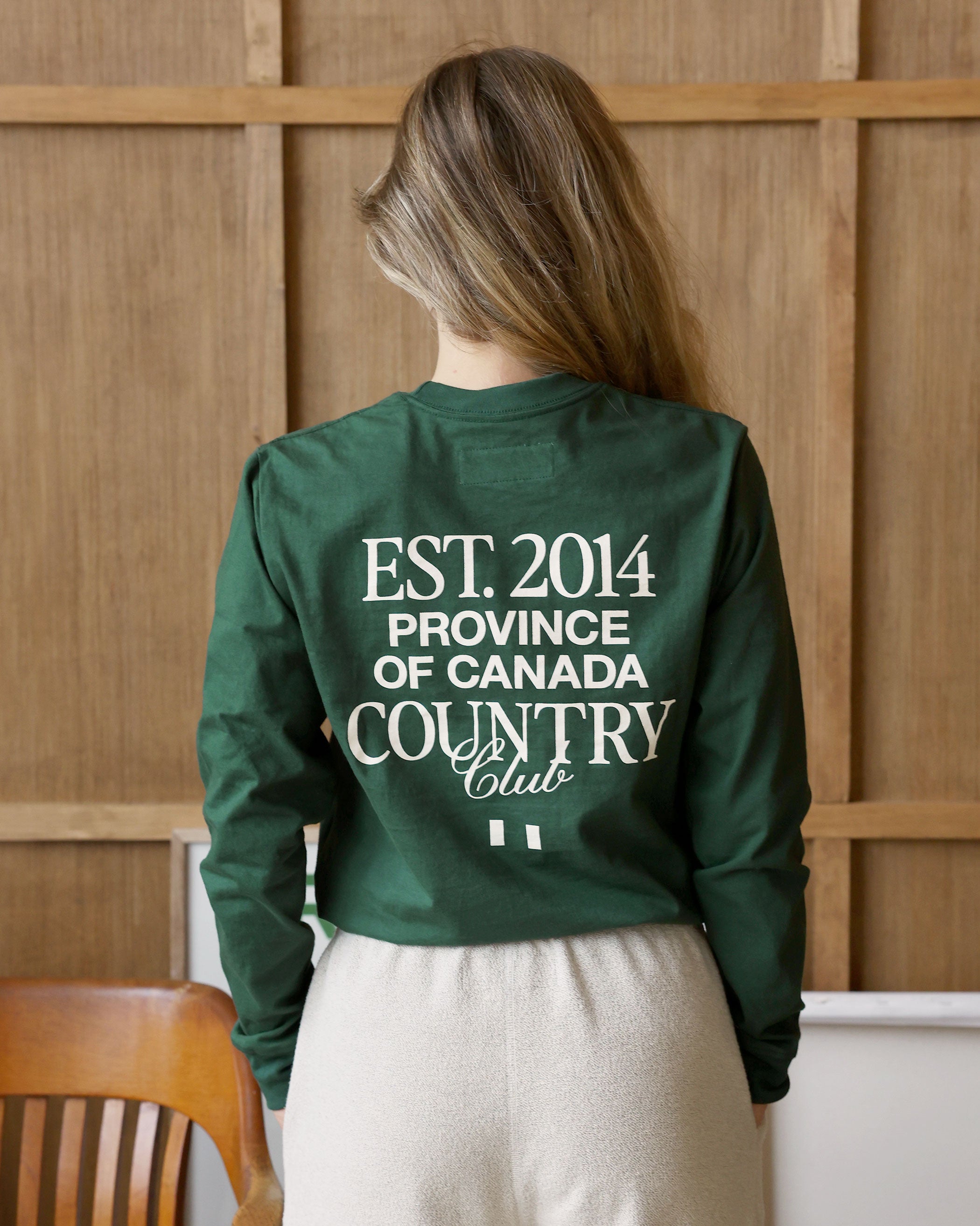 Made in Canada Country Club Long Sleeve Tee Forest - Unisex - Province of Canada