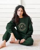 Made in Canada Embroidered Crest Fleece Sweatshirt Forest Unisex - Province of Canada