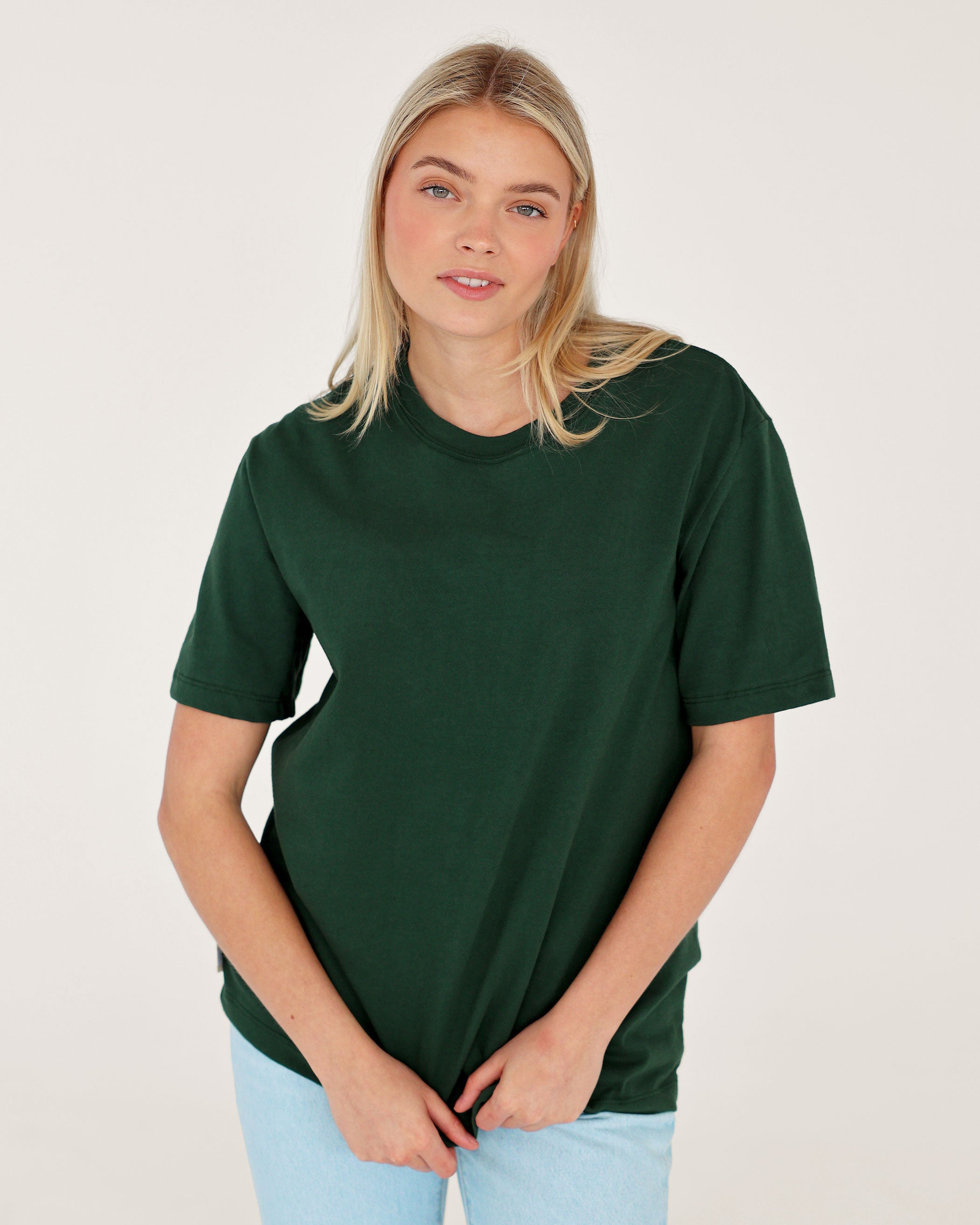 Monday Tee Shirt XS in Forest Green Unisex Organic Cotton Province of Canada