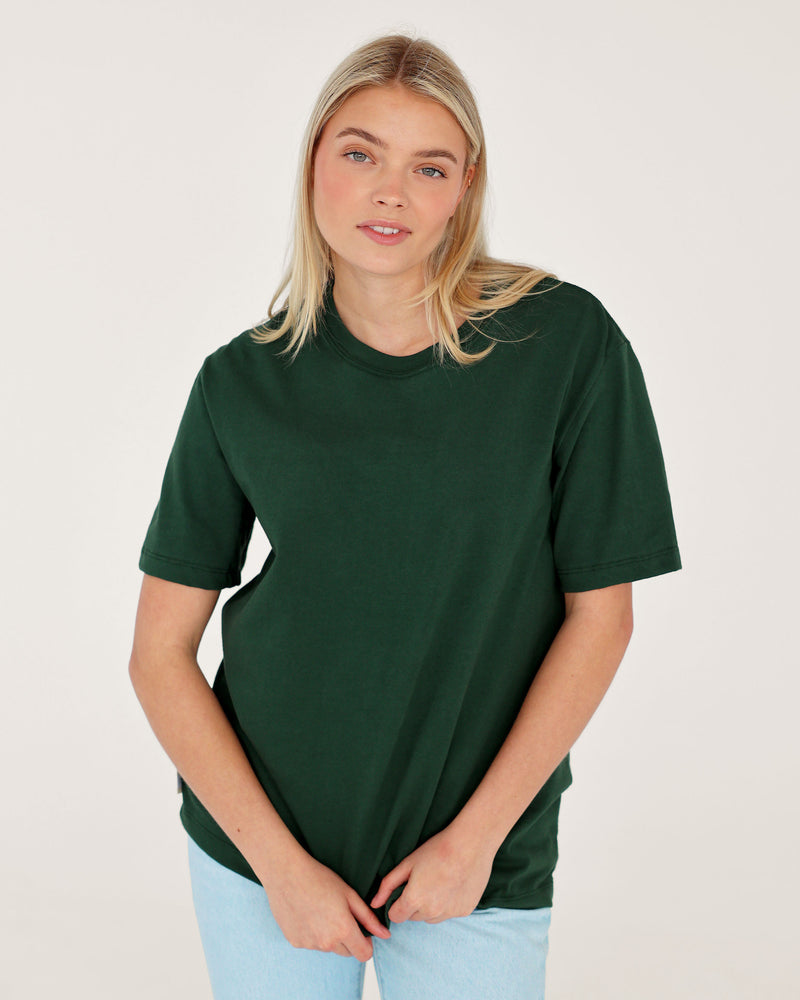 Made in Canada 100% Organic Cotton Monday Tee T-Shirt Forest Green Unisex - Province of Canada