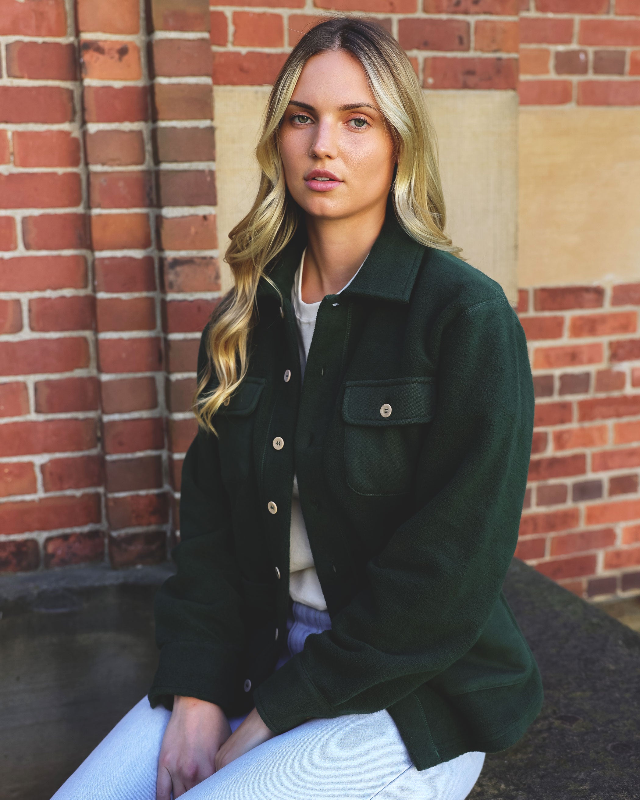 Reverse Fleece Overshirt Forest - Unisex - Made in Canada