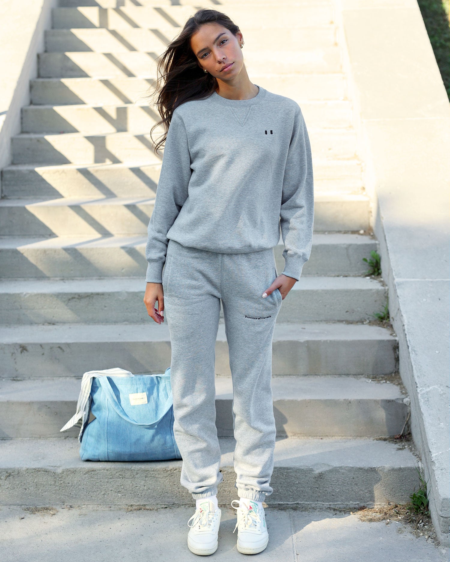 Old School Classic Made in Canada Fleece Heather Grey Lounge Sweatpants Unisex - Province of Canada