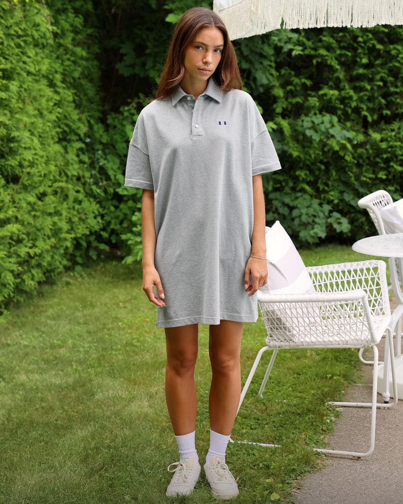 Made in Canada Flag Polo Dress Heather Grey - Province of Canada