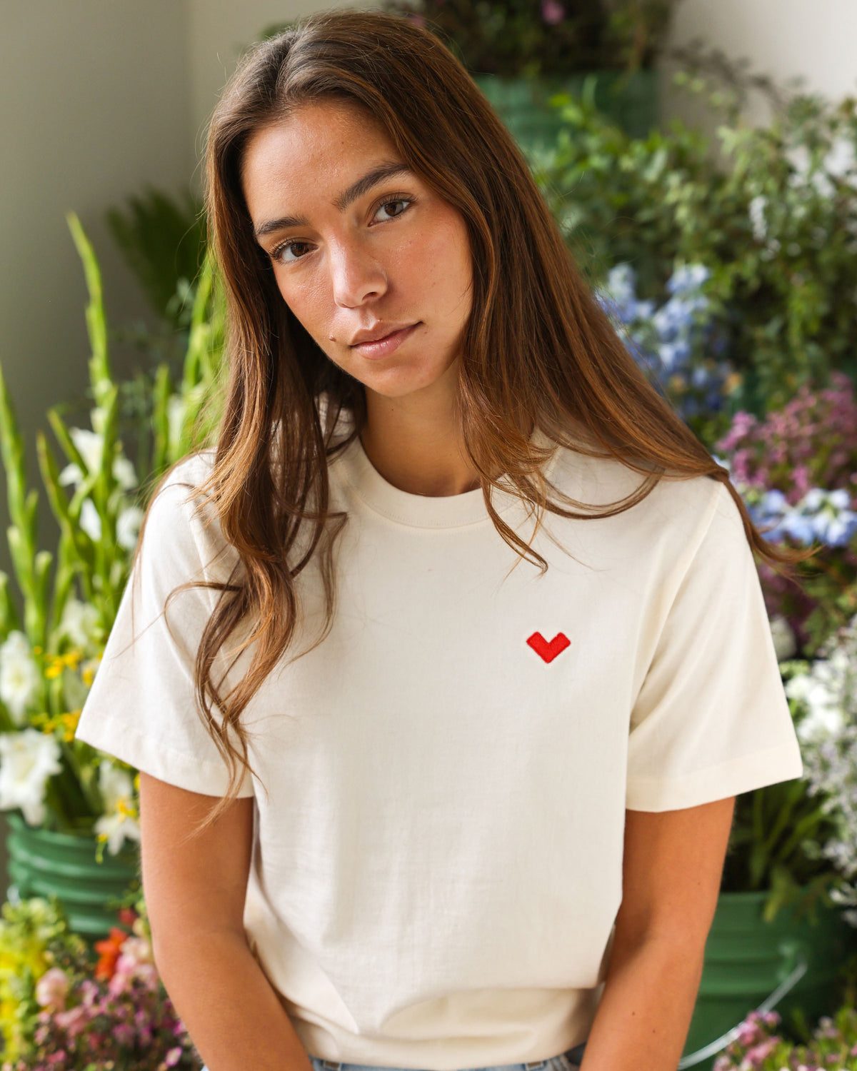 Made in Canada Organic Cotton Heart Tee Natural - Unisex - Province of Canada