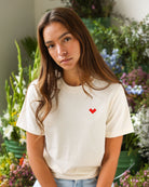 Made in Canada Organic Cotton Heart Tee Natural - Unisex - Province of Canada