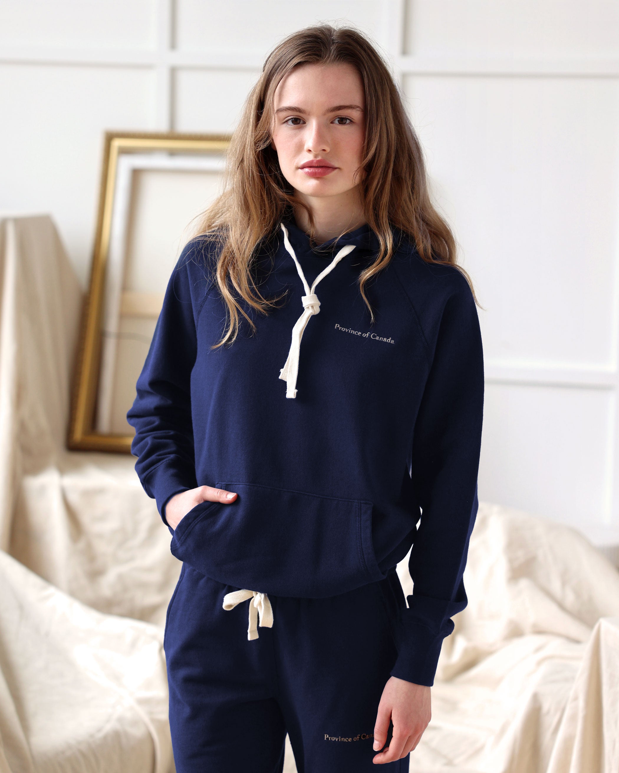 French Terry Hoodie Navy - Unisex - Made in Canada - Province of