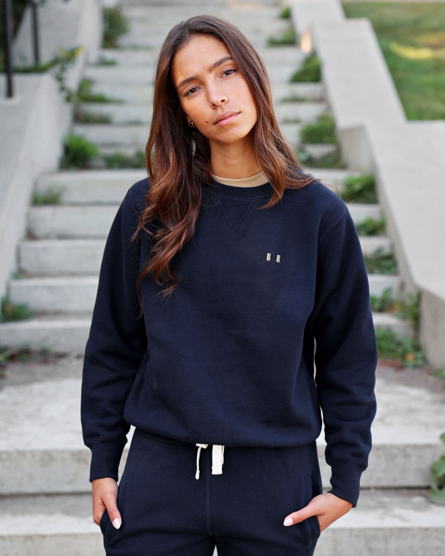 Made in Canada Lounge Fleece Sweatshirt Navy Unisex - Province of Canada