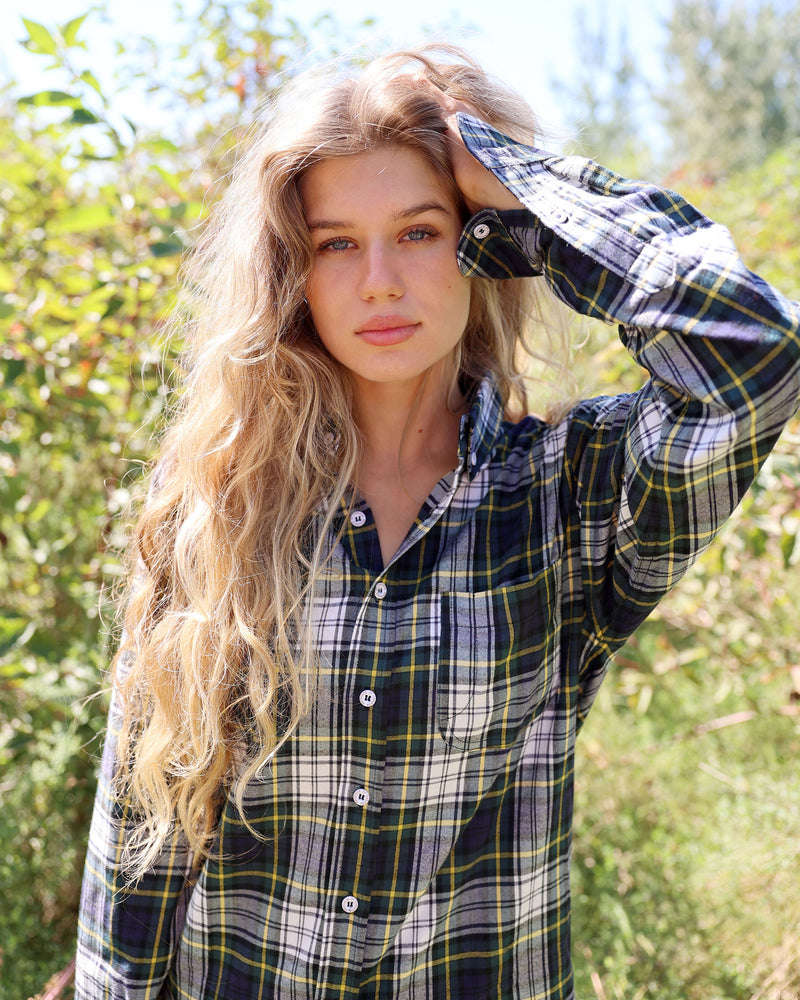 Made in Canada Plaid Flannel Shirt Navy - Unisex - Province of Canada