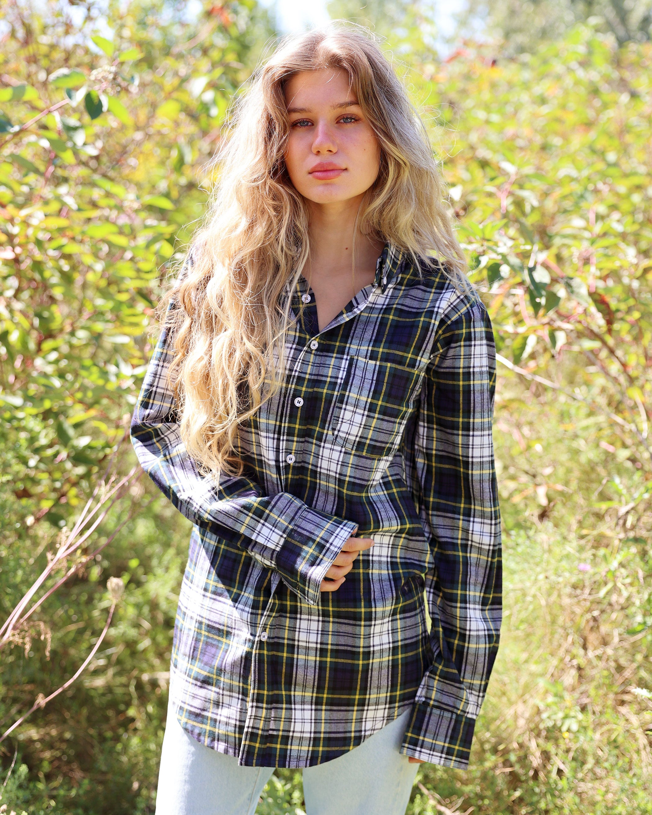 Made in Canada Plaid Flannel Shirt Navy - Unisex - Province of Canada