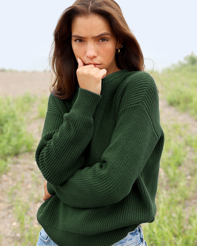 Old Green 100% Cotton Waffle Knit