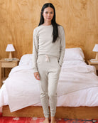 Made in Canada 100% Certified Organic Cotton Fine Ribbed Sweatpant Oatmeal - Unisex - Province of Canada