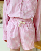 Made in Canada Pyjama Short Pink Stripe 100% Cotton - Womens - Province of Canada