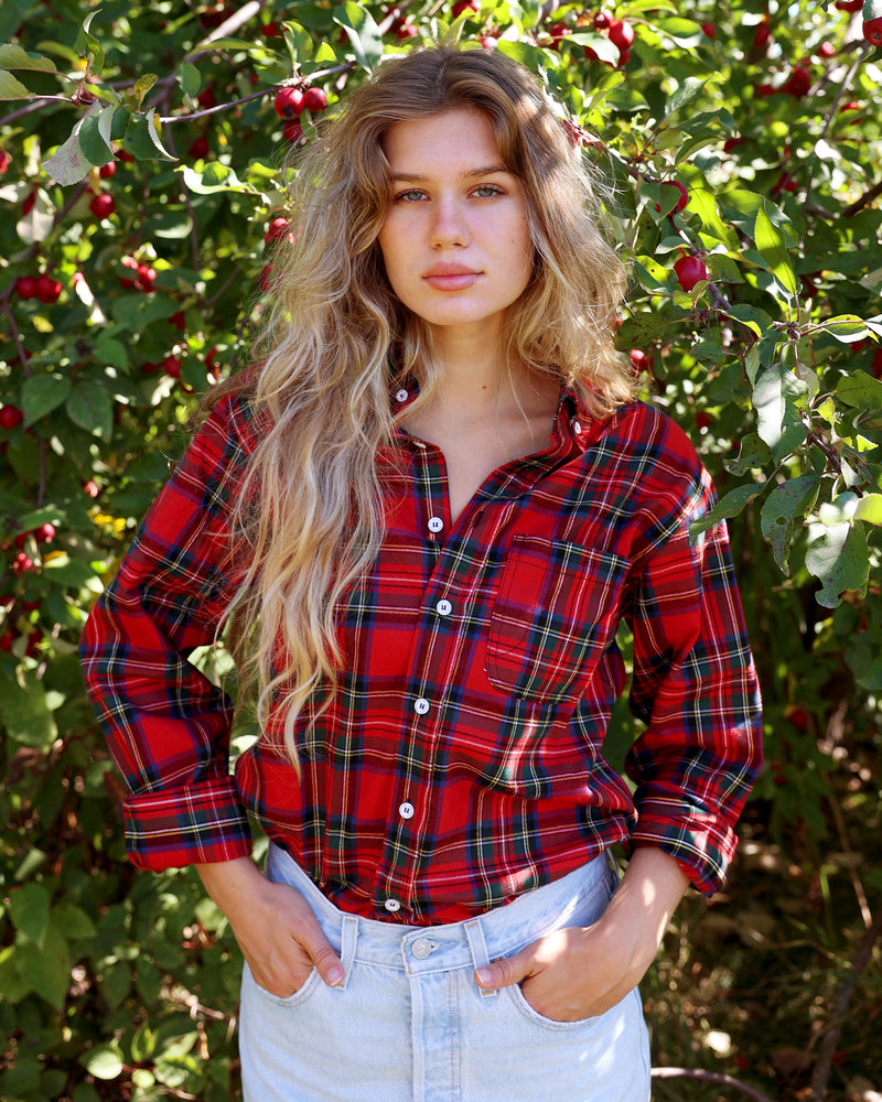 Made in Canada Plaid Flannel Shirt Red - Unisex - Province of Canada