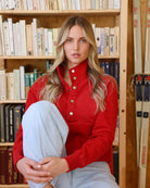 Made in Canada 100% Cotton Reverse Polar Fleece Pullover Red Unisex - Province of Canada