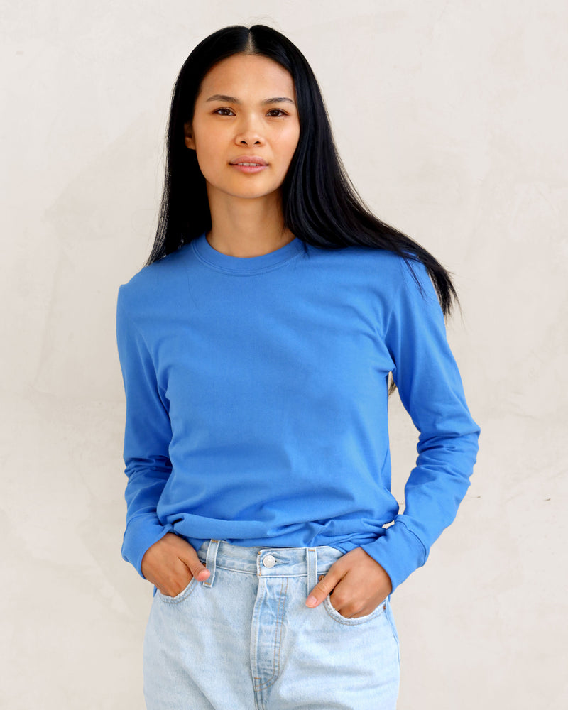 Made in Canada Organic Cotton Monday Long Sleeve Tee Super Blue - Province of Canada