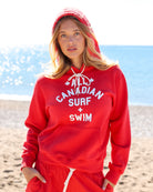 Made in Canada Surf and Swim Fleece Hoodie Red - Unisex - Province of Canada